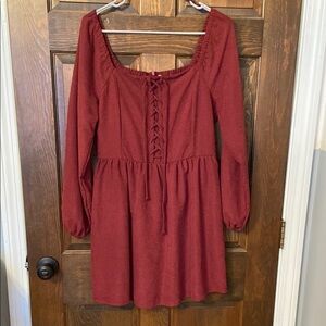 Burgundy Lace-Up Dress from Nordstrom Rack